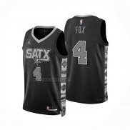 Camiseta San Antonio Spurs DeAaron Fox NO 4 Statement 2024-25 Negro